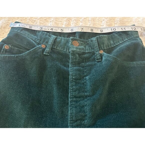 VINTAGE Funny Girl Brand High-Rise Green Velvet Pants Women's Size 9/10 (READ) - Picture 9 of 14